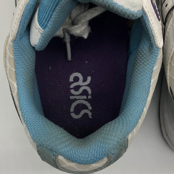 Asics Shoes Women's 8 Gel Saga Walking White Blue Casual Sneakers - Picture 6 of 8